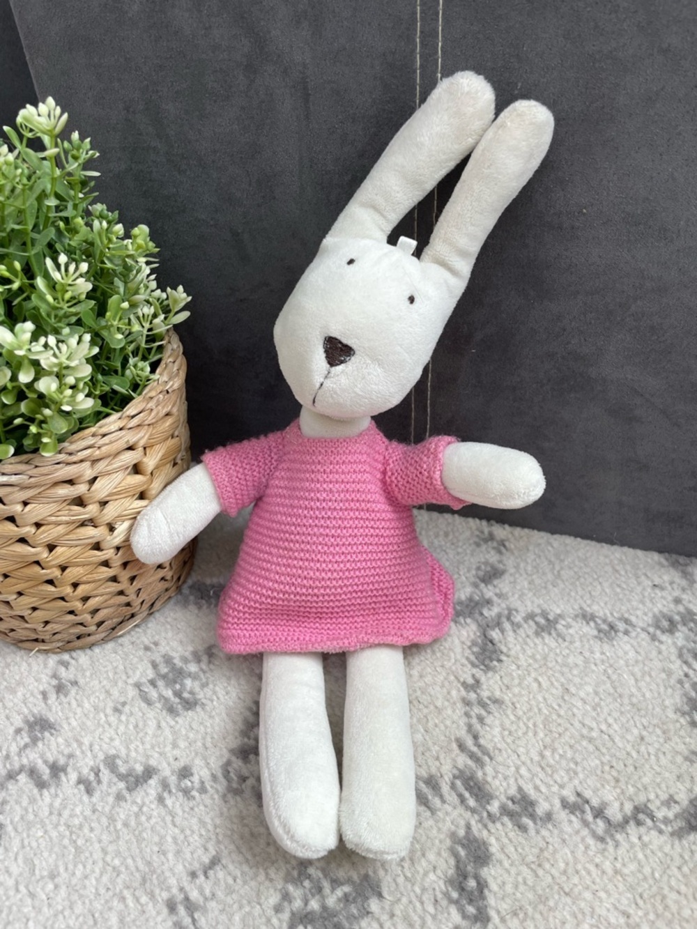 Little Jellycat PitPat White Bunny Rabbit Stuffed Toy 14”